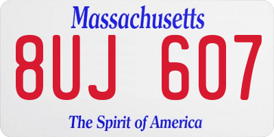 MA license plate 8UJ607