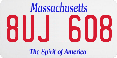 MA license plate 8UJ608