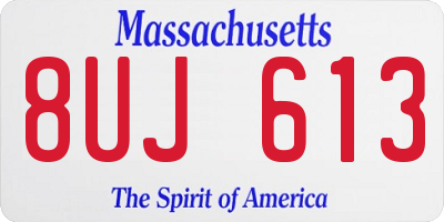 MA license plate 8UJ613