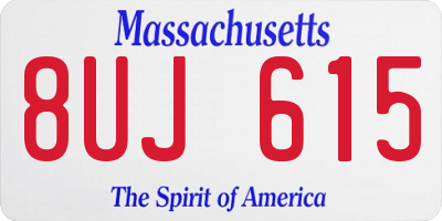 MA license plate 8UJ615