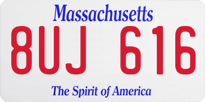 MA license plate 8UJ616