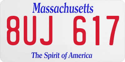 MA license plate 8UJ617