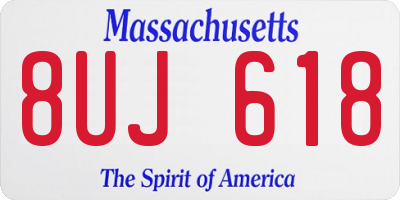 MA license plate 8UJ618