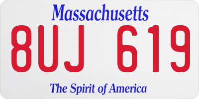MA license plate 8UJ619