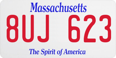 MA license plate 8UJ623