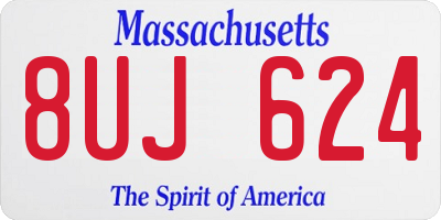 MA license plate 8UJ624