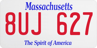 MA license plate 8UJ627