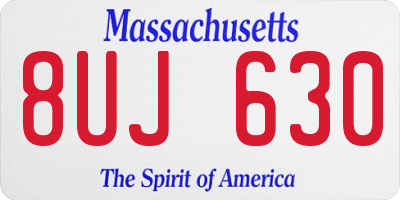 MA license plate 8UJ630