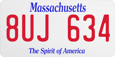 MA license plate 8UJ634