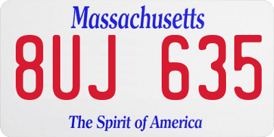 MA license plate 8UJ635