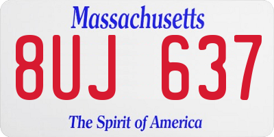 MA license plate 8UJ637