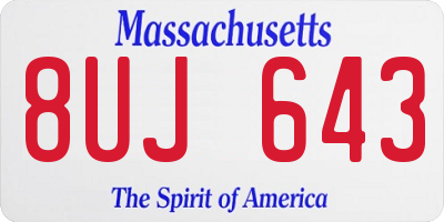 MA license plate 8UJ643