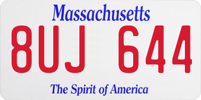 MA license plate 8UJ644