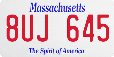 MA license plate 8UJ645