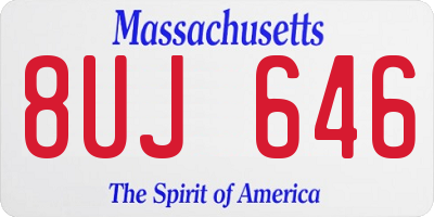 MA license plate 8UJ646