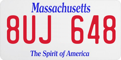 MA license plate 8UJ648
