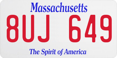 MA license plate 8UJ649