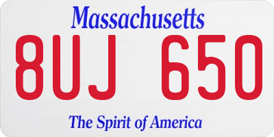 MA license plate 8UJ650