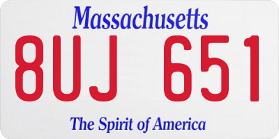 MA license plate 8UJ651