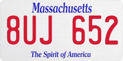 MA license plate 8UJ652