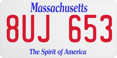 MA license plate 8UJ653