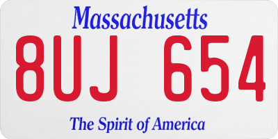 MA license plate 8UJ654
