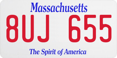 MA license plate 8UJ655