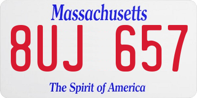 MA license plate 8UJ657