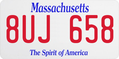 MA license plate 8UJ658