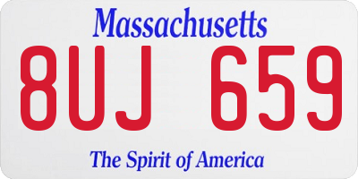 MA license plate 8UJ659