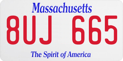 MA license plate 8UJ665