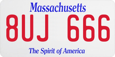 MA license plate 8UJ666