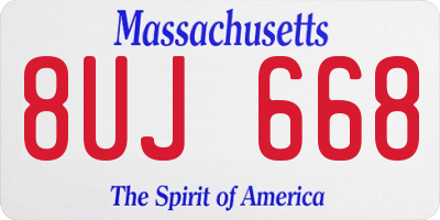 MA license plate 8UJ668