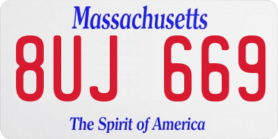 MA license plate 8UJ669