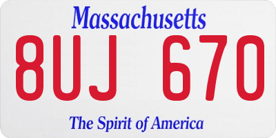 MA license plate 8UJ670