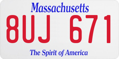 MA license plate 8UJ671