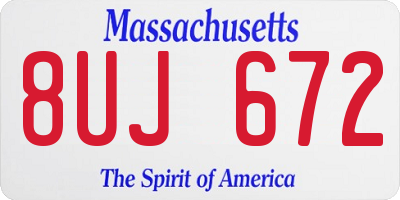 MA license plate 8UJ672