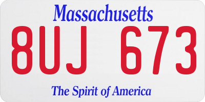 MA license plate 8UJ673