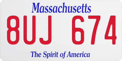 MA license plate 8UJ674