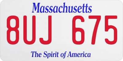 MA license plate 8UJ675