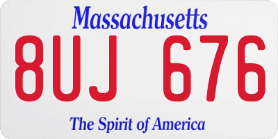 MA license plate 8UJ676