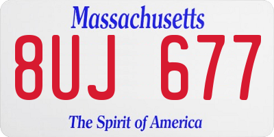 MA license plate 8UJ677