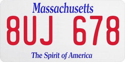 MA license plate 8UJ678