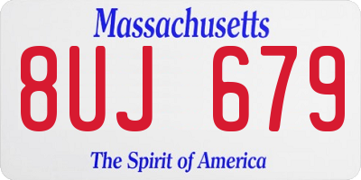 MA license plate 8UJ679