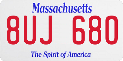 MA license plate 8UJ680