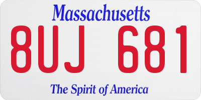 MA license plate 8UJ681