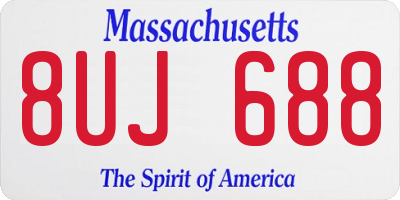 MA license plate 8UJ688