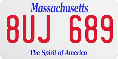 MA license plate 8UJ689