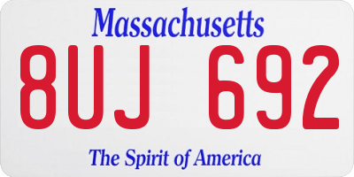 MA license plate 8UJ692
