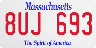 MA license plate 8UJ693
